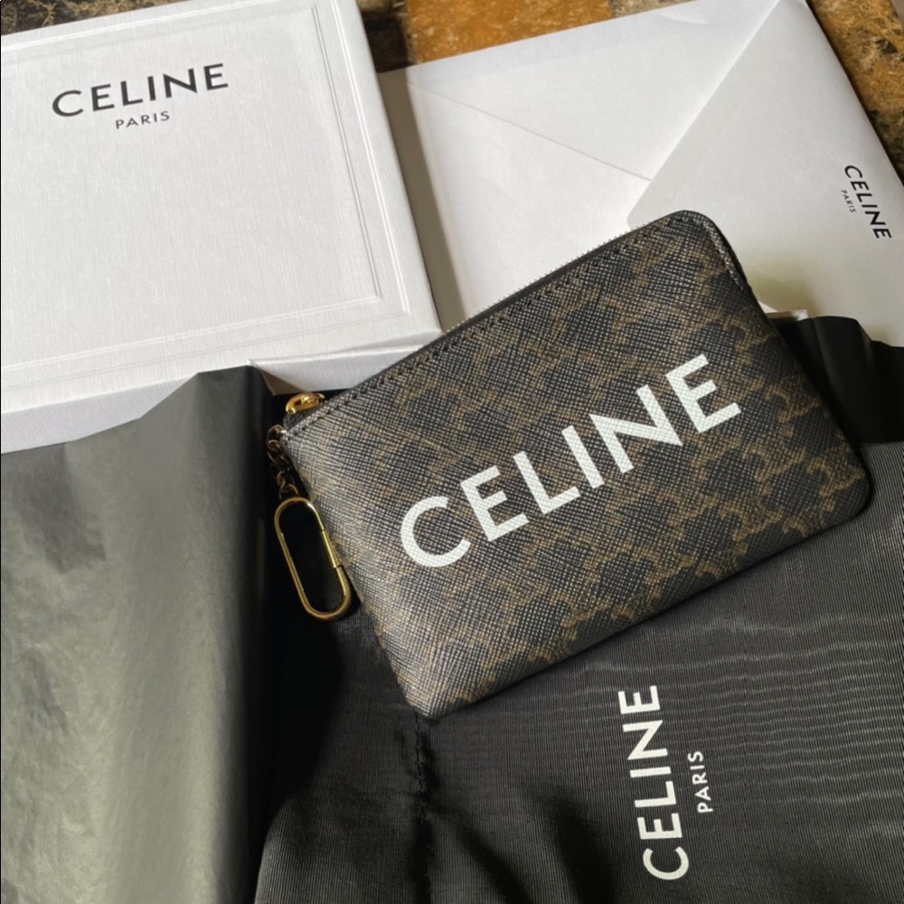 New Celine triomphe coin pouch .
